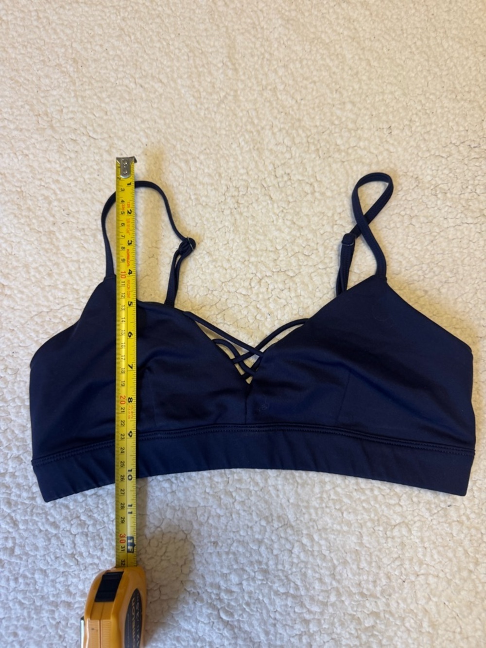 Alo Yoga Sports Bra Size Small 274096 Women's Interlace Rich Navy - Picture 4 of 9